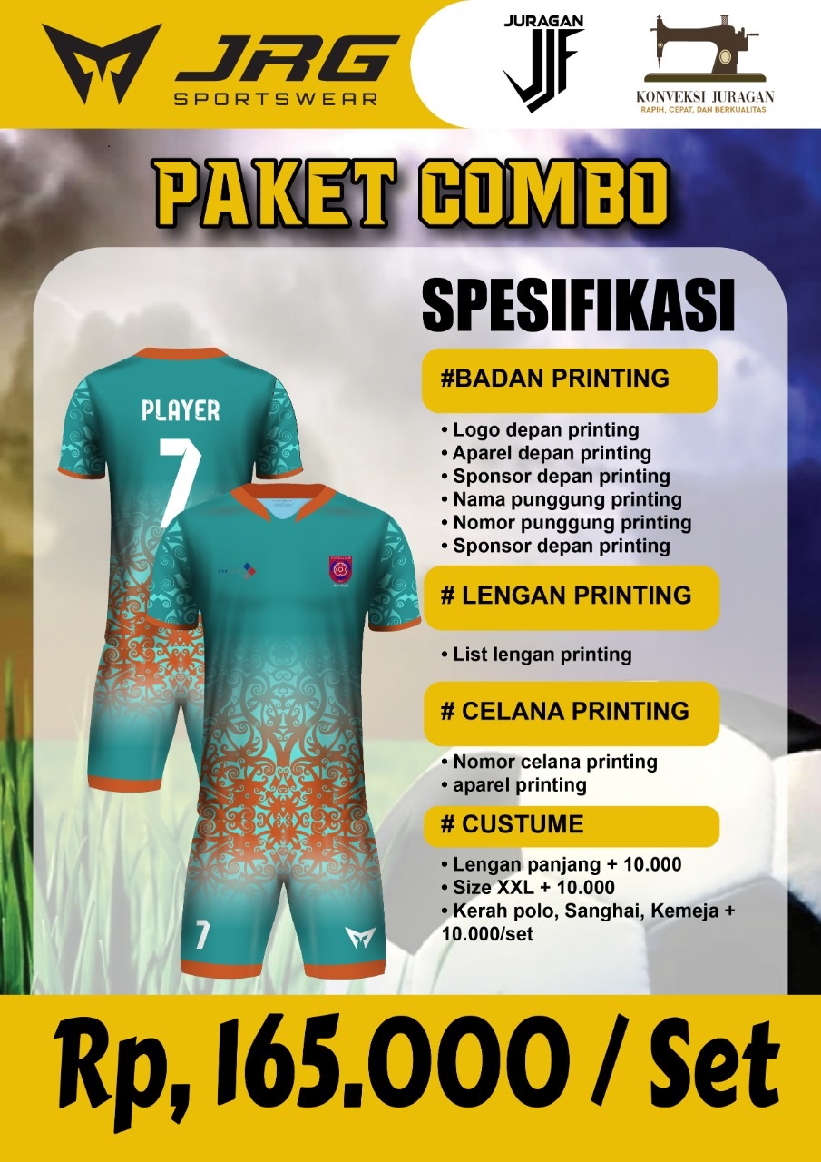 Jersey futsal paket combo printing sublim